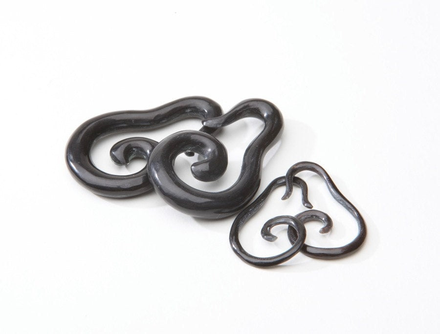 Drop Spiral Horn Hanging Earrings – Organic Gauges