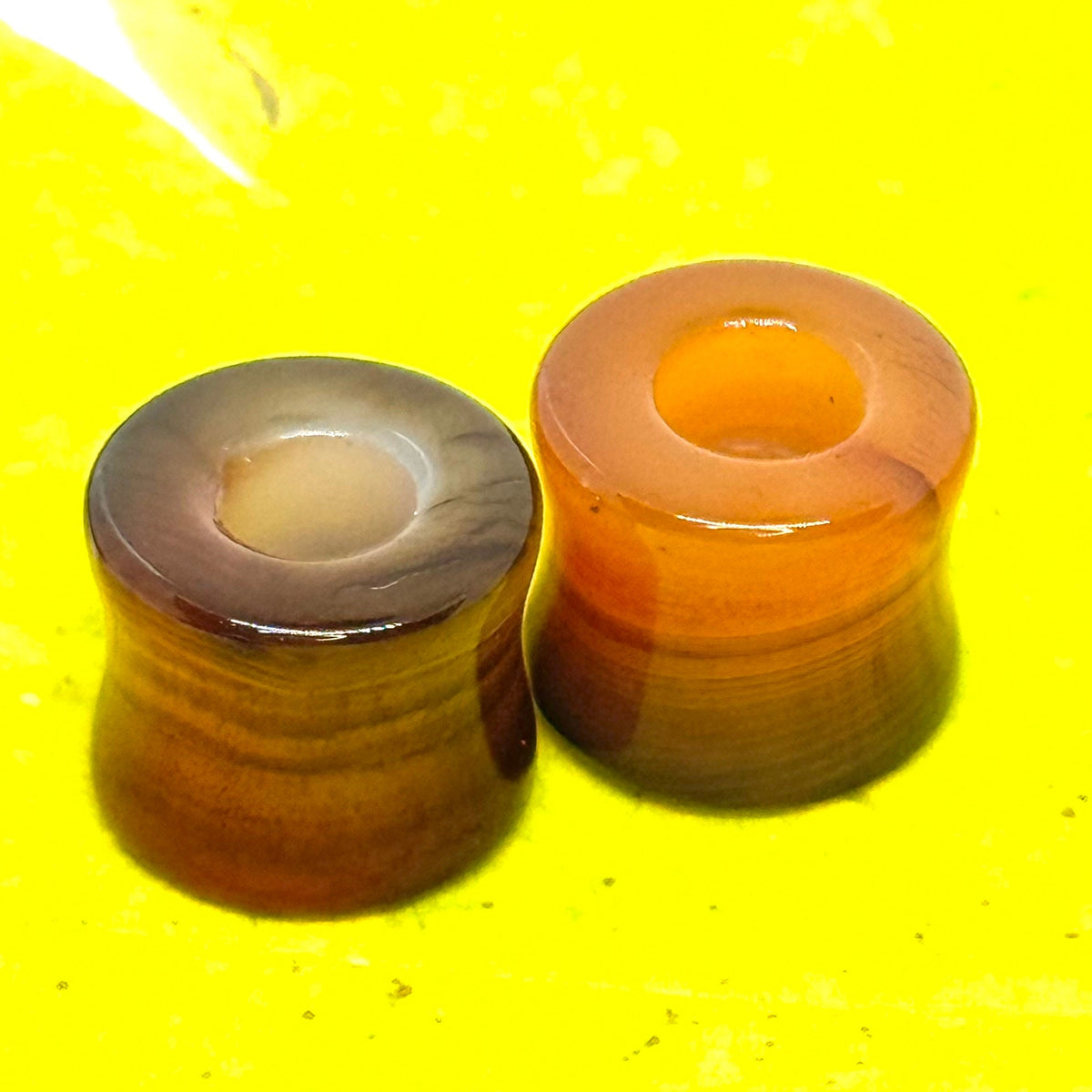 OOAK Red Agate Stone Tunnels – 1/2" (13mm)