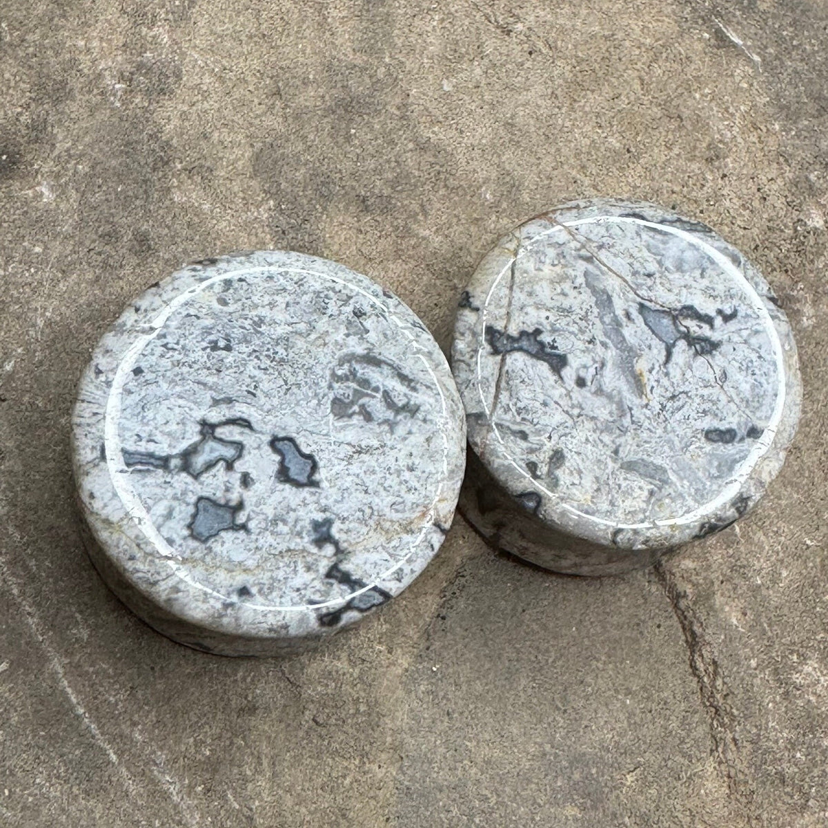 OOAK Wave Jasper Stone Plugs – 7/8" (22mm)