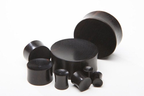 Classic Black Ebony Wood Plugs – Double Flared Gauges