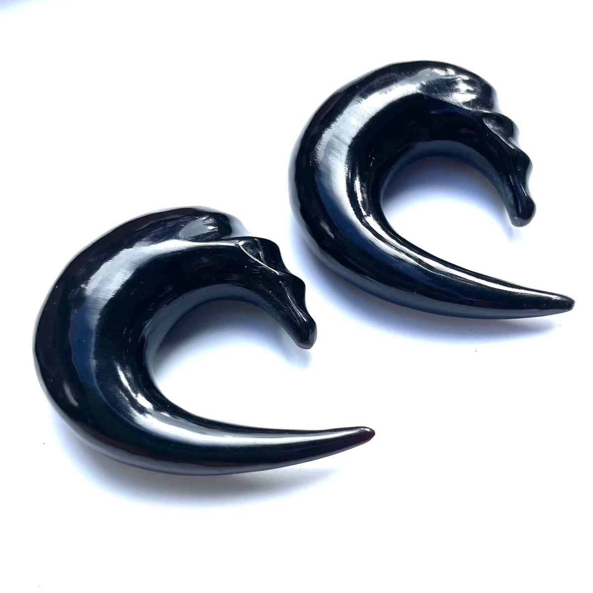 Carved Water Buffalo Horn Hanging Earrings