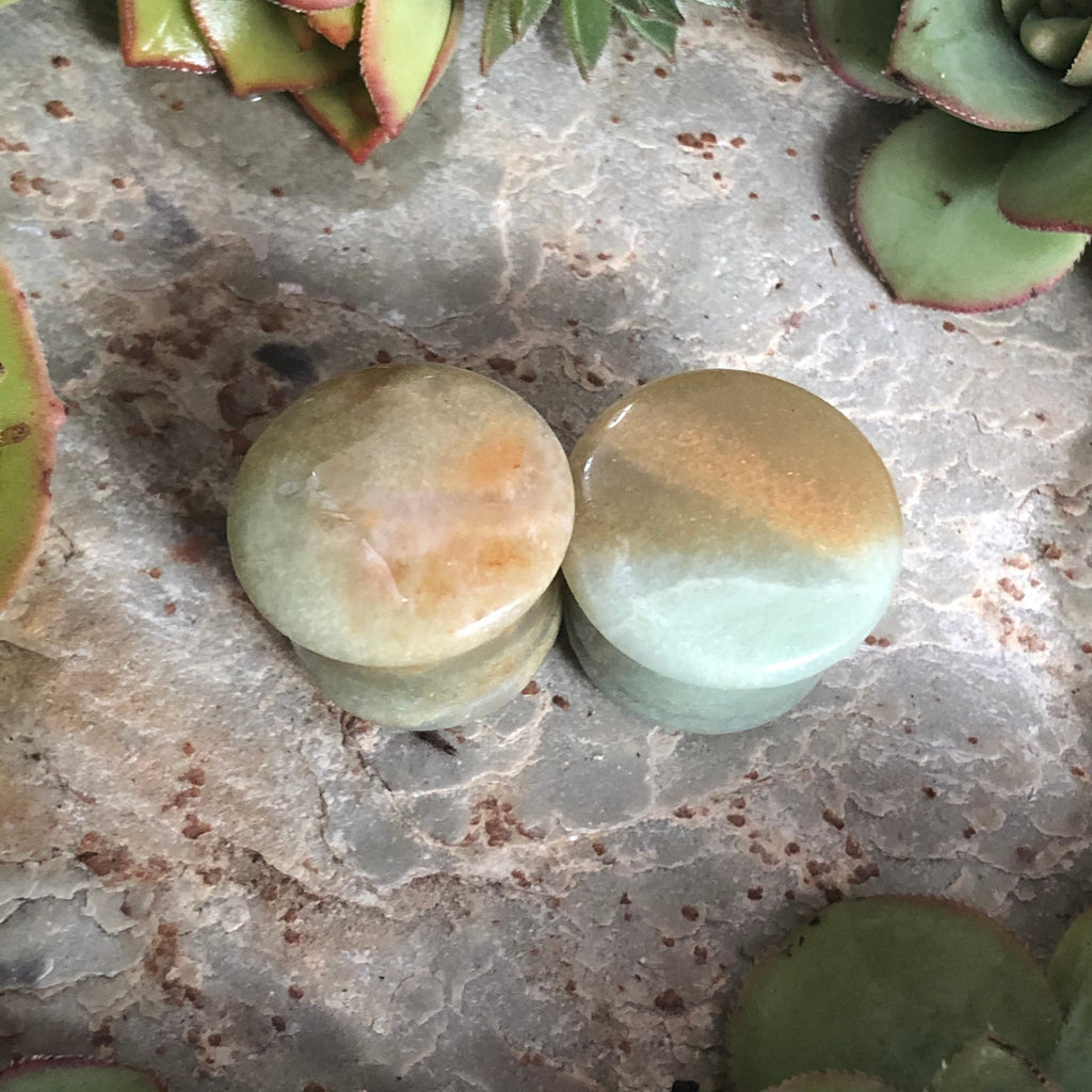 OOAK Amazonite Plugs – 5/8" (16mm) Verify Flare
