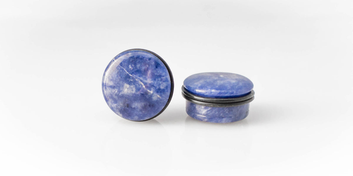Blue Sodalite Single Flared Plugs – Stone Ear Gauges