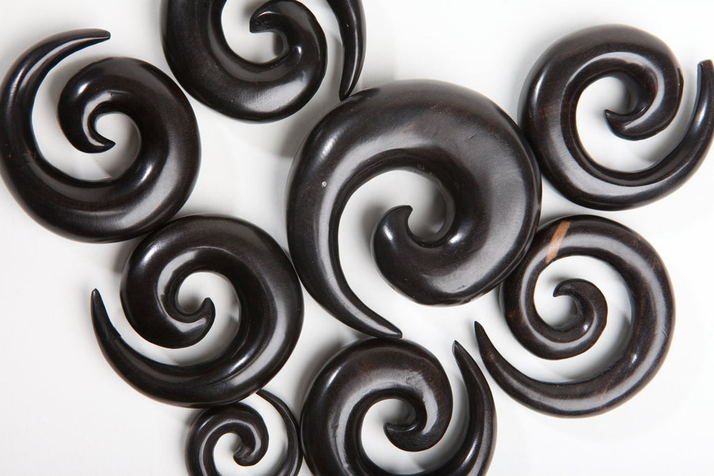 Ebony Wood Spiral Earrings – Limited Edition Ear Gauges