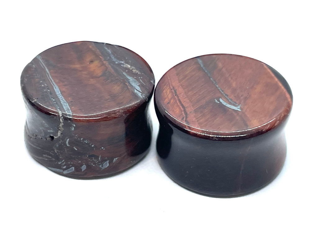 OOAK Red Tiger’s Eye Plugs – 3/4" (19mm)
