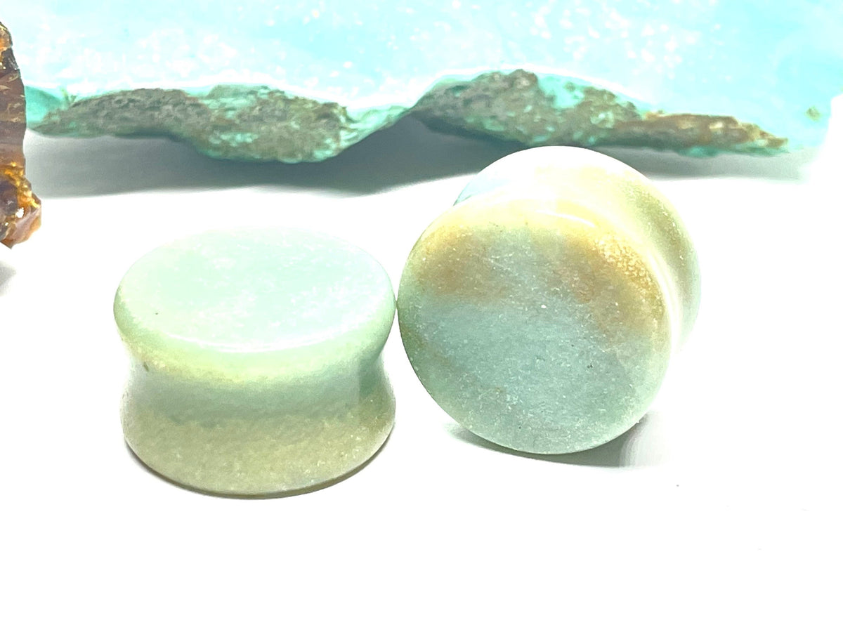 OOAK Multicolor Amazonite Plugs – 7/8" (22mm)