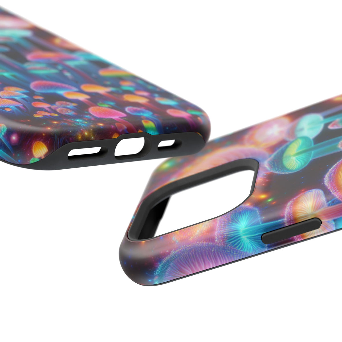 Psychedelic Neon Mushroom Phone Case — Protective Cosmic Art iPhone Cover