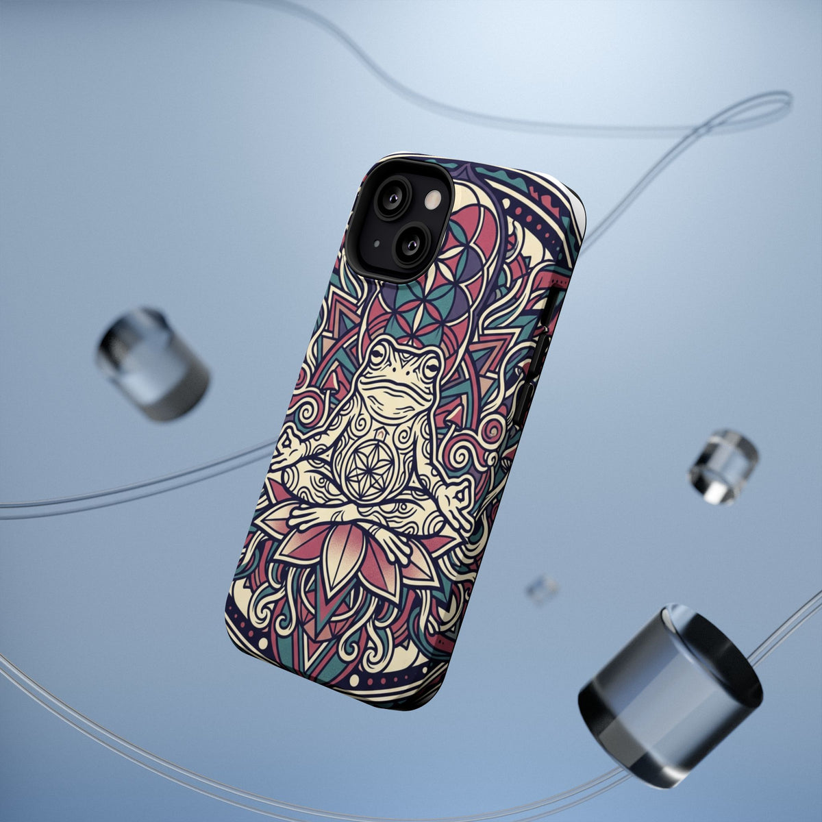 Meditative Frog Mandala Phone Case — Impact‑Resistant Protective Cover