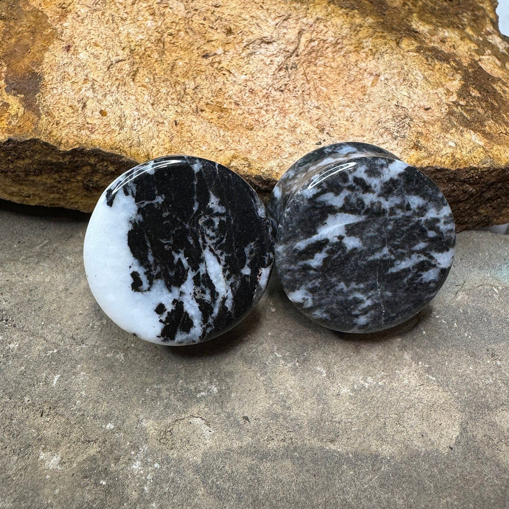 OOAK Zebra Jasper Stone Plugs – 7/8" (22mm)