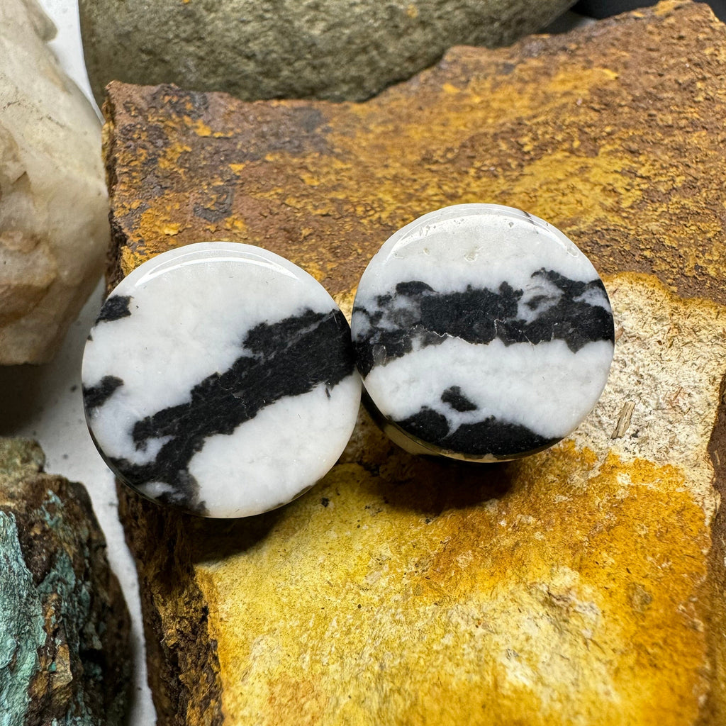 OOAK Zebra Jasper Stone Tunnels – 7/8" (22mm)