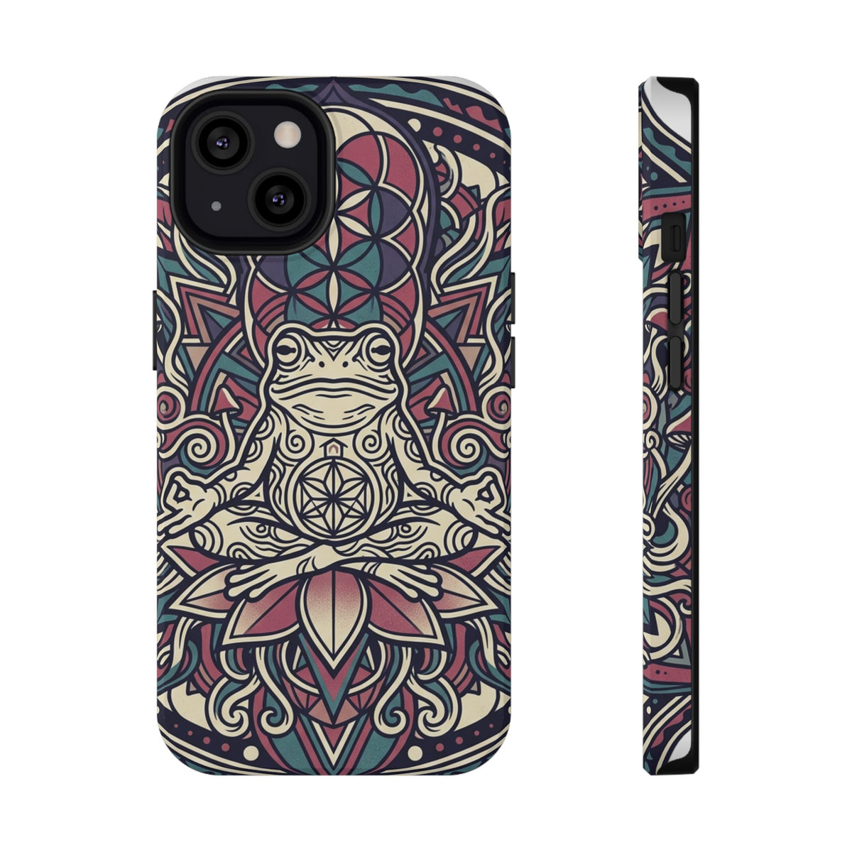 Meditative Frog Mandala Phone Case — Impact‑Resistant Protective Cover
