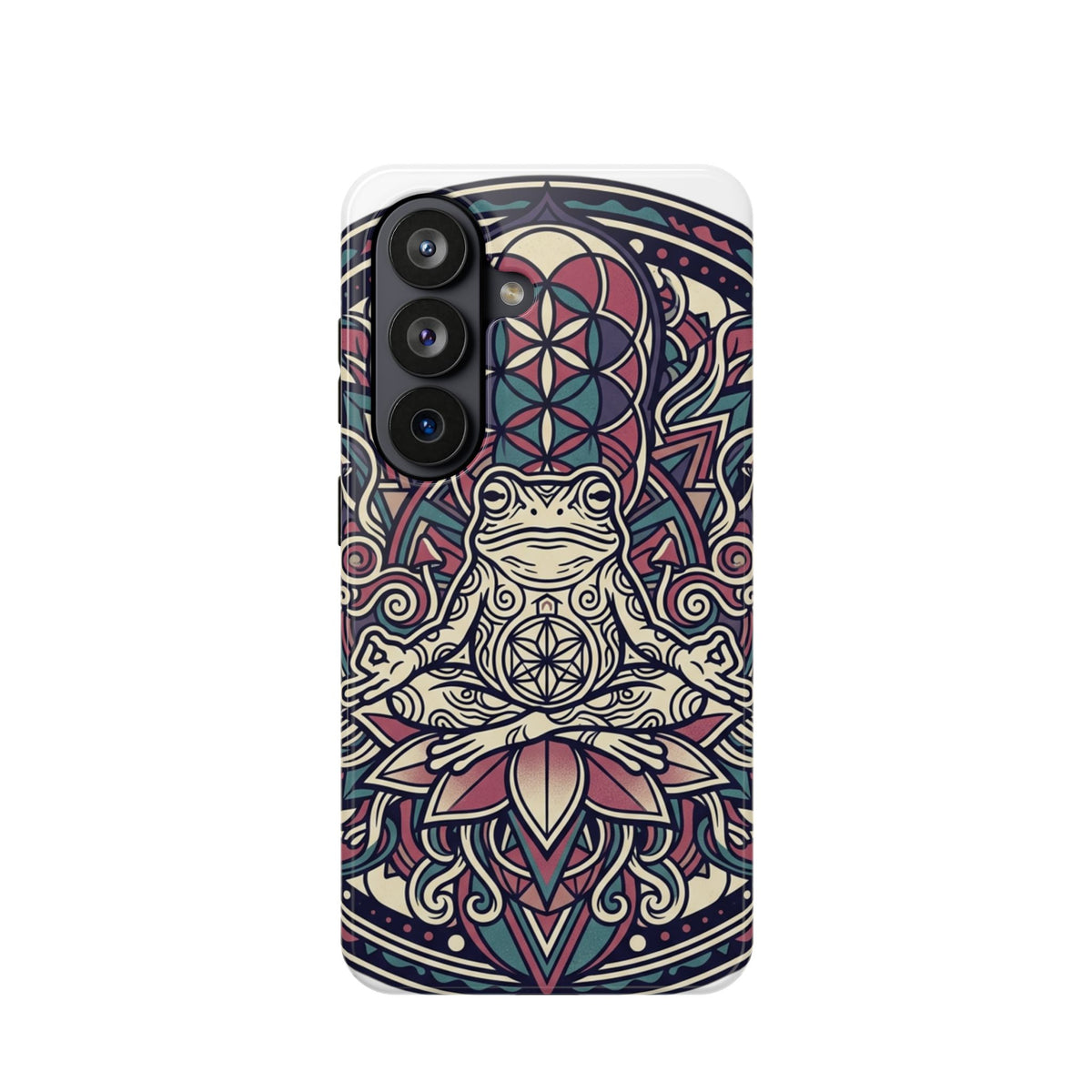 Meditative Frog Mandala Phone Case — Impact‑Resistant Protective Cover