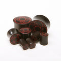 Ebony Wood Red Flower Inlay Plugs