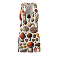 Mushroom Pattern Racerback Dress — Vintage Botanical Fungi Print