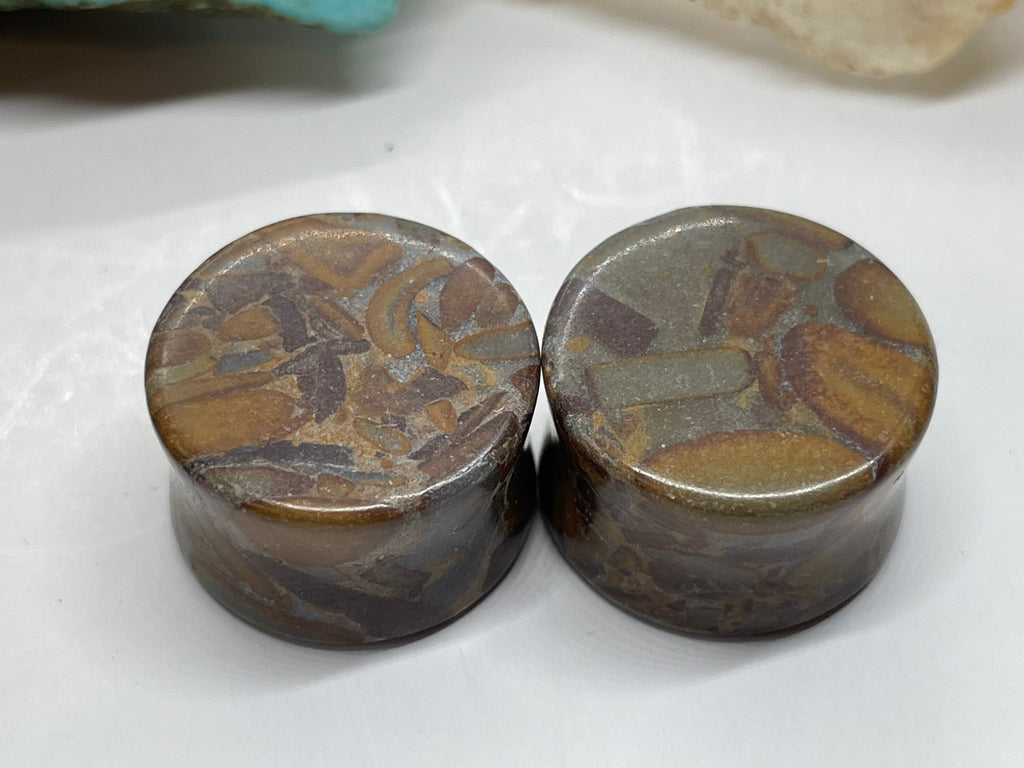 OOAK Bamboo Jasper Plugs – 3/4" (19mm)