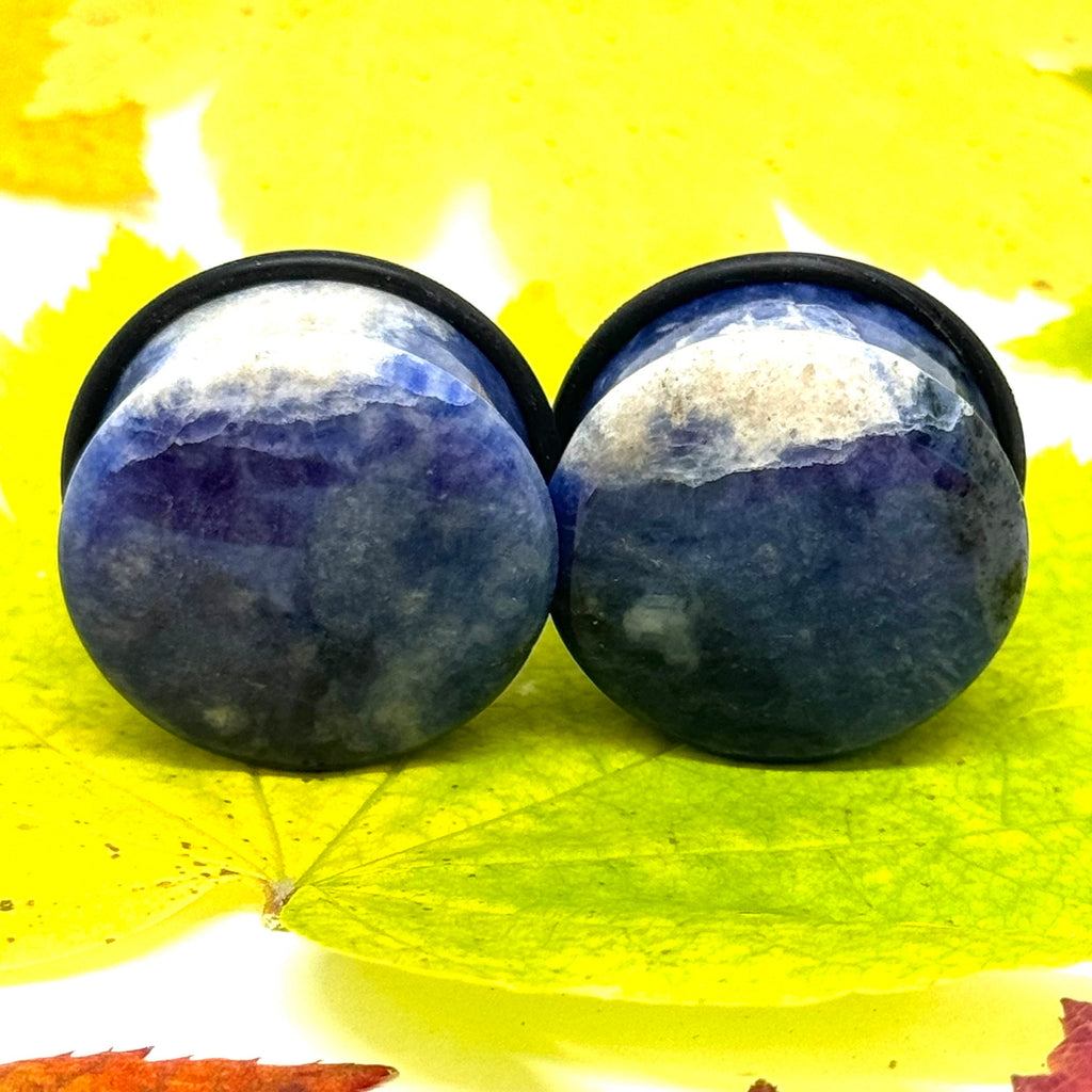 OOAK Sodalite Plugs – 1" (25mm) Single Flared