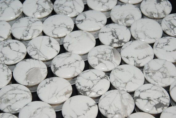 White Howlite Stone Plugs – Single Flared Gauges