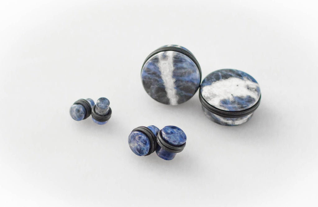 Blue Sodalite Single Flared Plugs – Stone Ear Gauges