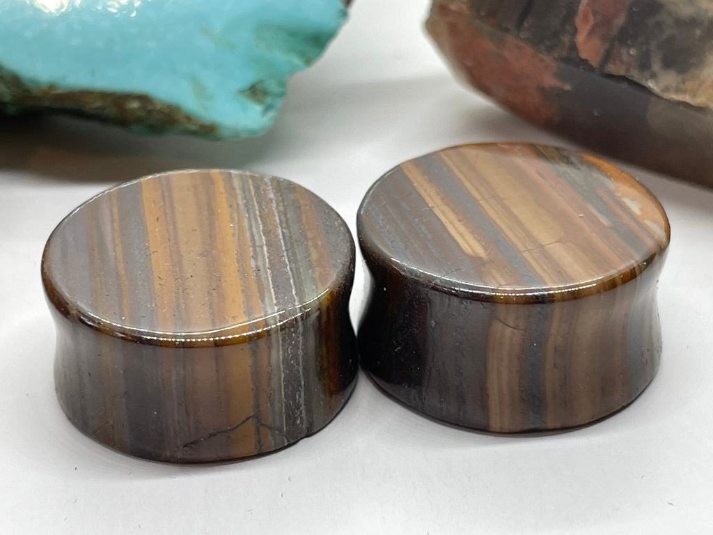 OOAK Tiger Iron Plugs – 7/8" (22mm)