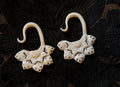 Om Lotus Flower Bone Hanging Gauged Earrings