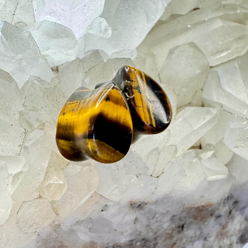 OOAK Tiger’s Eye Teardrop Plugs – 0g (8mm)