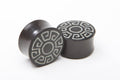 Ebony Wood Sun Inlay Plugs – Double Flared