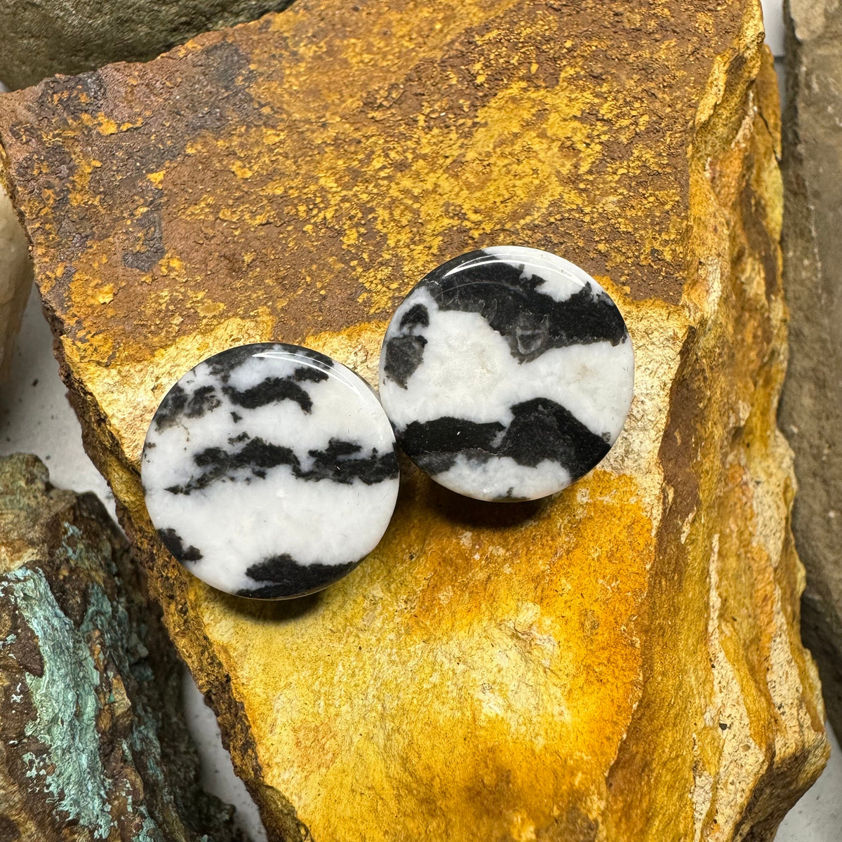 OOAK Zebra Jasper Stone Tunnels – 7/8" (22mm)