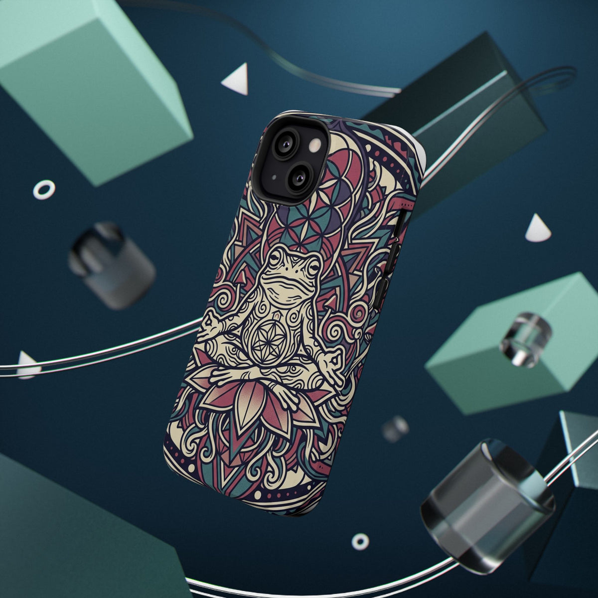 Meditative Frog Mandala Phone Case — Impact‑Resistant Protective Cover