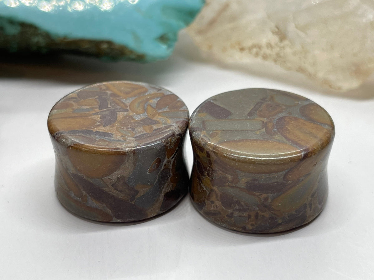 OOAK Bamboo Jasper Plugs – 3/4" (19mm)