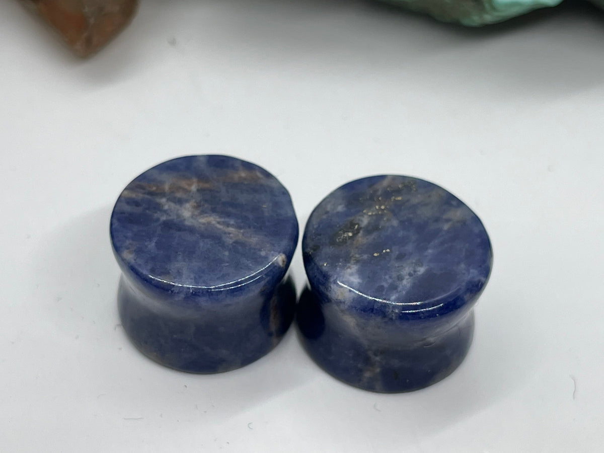 OOAK Sodalite Stone Plugs – 5/8" (16mm)