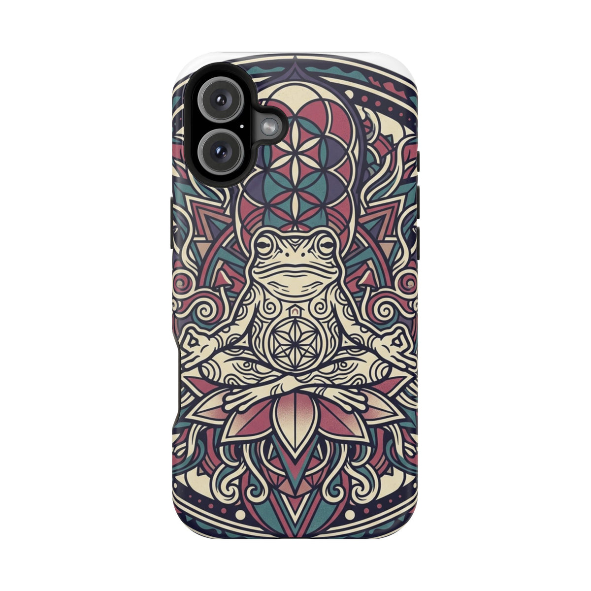 Meditative Frog Mandala Phone Case — Impact‑Resistant Protective Cover