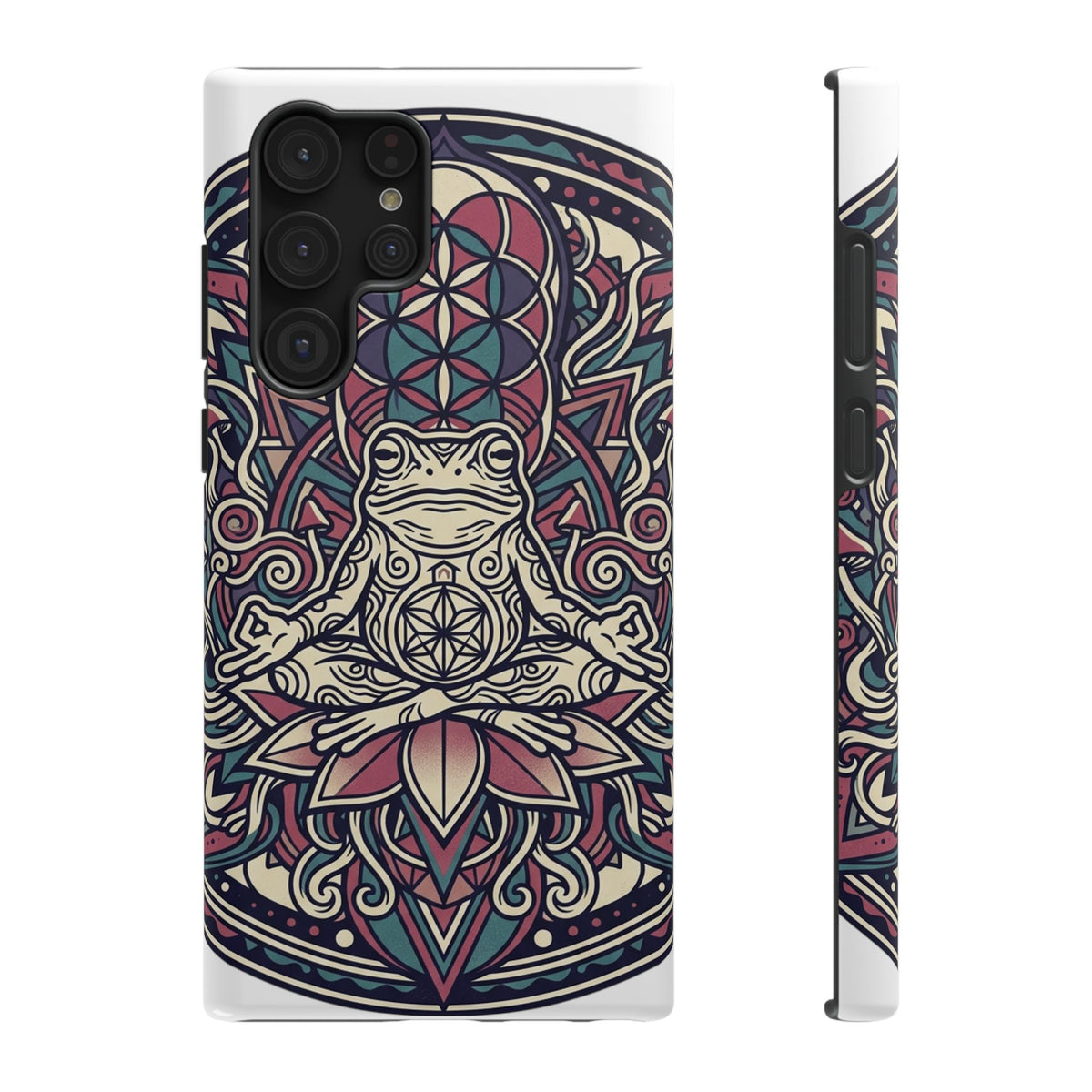 Meditative Frog Mandala Phone Case — Impact‑Resistant Protective Cover