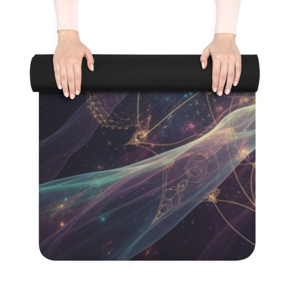 Mystic Galaxy Rubber Yoga Mat — Cosmic Mandala Non-Slip Exercise Mat