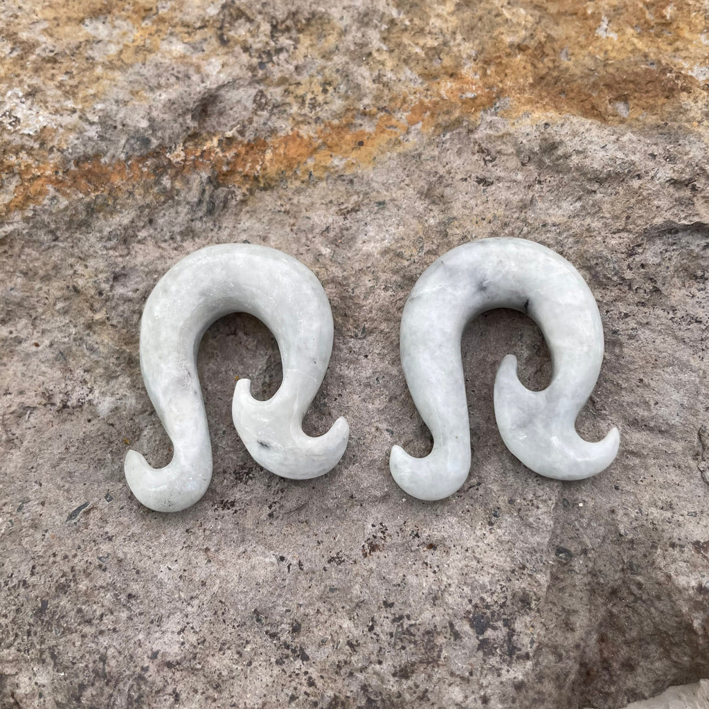 OOAK Jadeite Wave Hook Earrings – 00g (9.5mm)