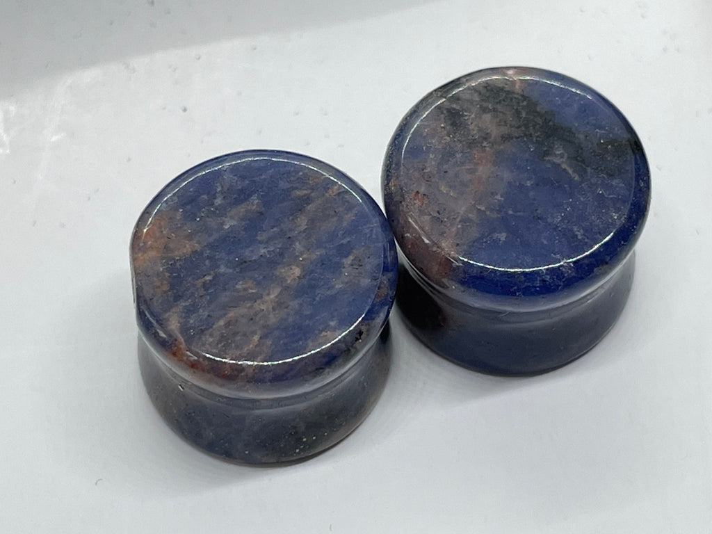 OOAK Blue Sodalite Stone Plugs – 5/8" (16mm)