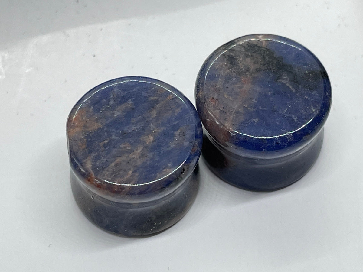 OOAK Blue Sodalite Stone Plugs – 5/8" (16mm)