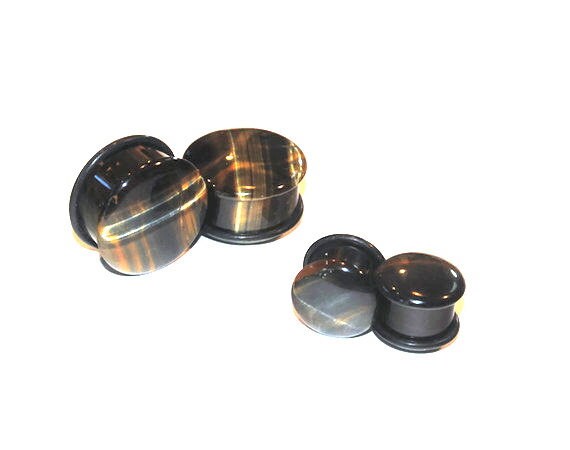 Blue Tiger’s Eye Plugs – Single Flared Stone Gauges