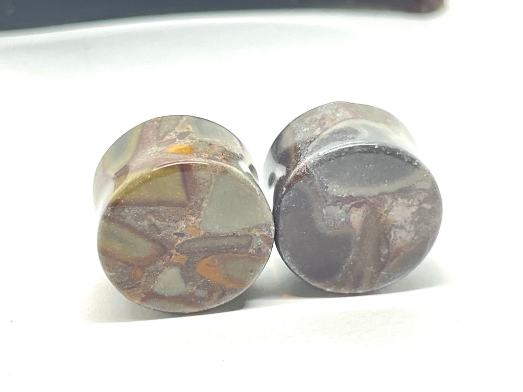 OOAK Black Jasper Stone Plugs – 3/4" (19mm)