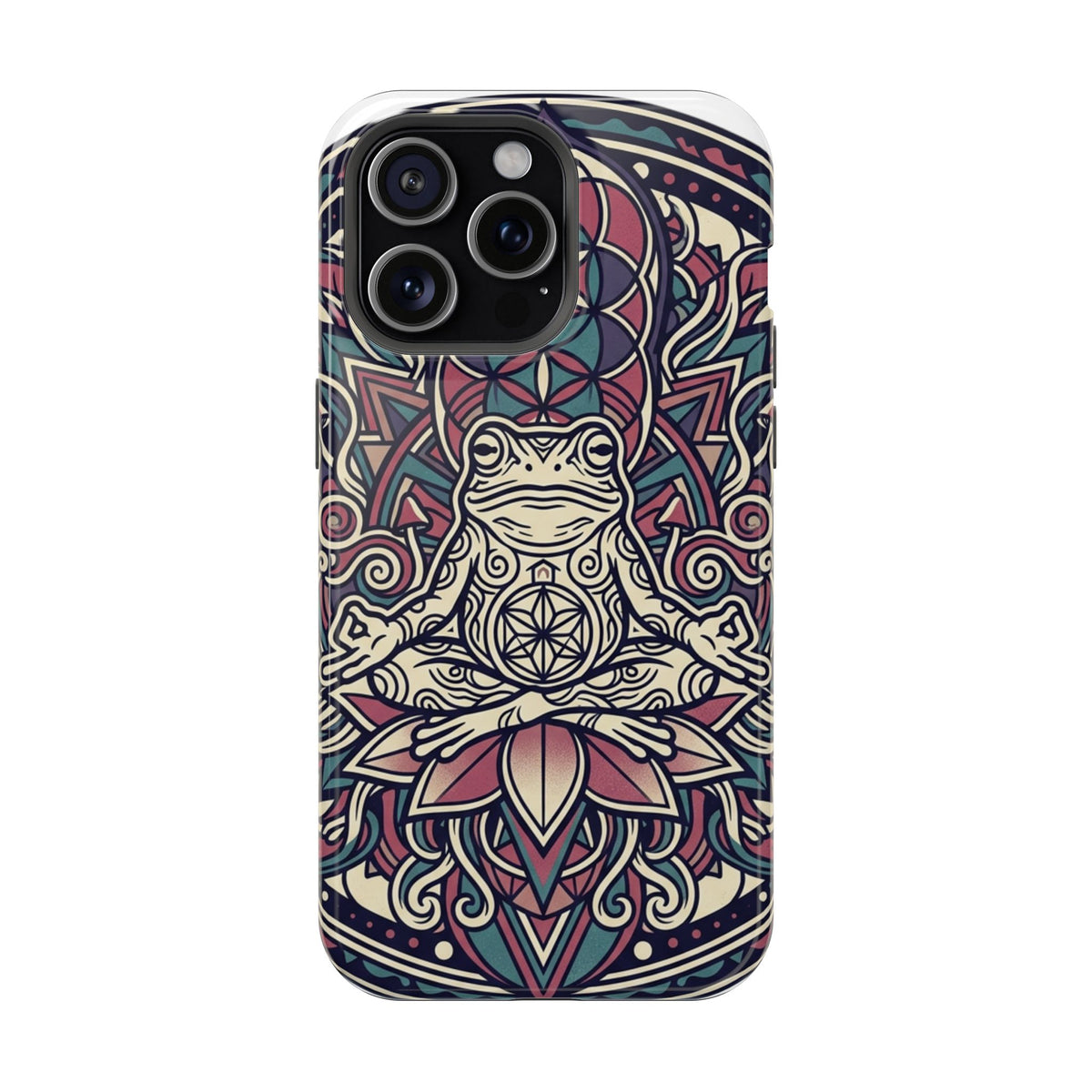 Meditative Frog Mandala Phone Case — Impact‑Resistant Protective Cover