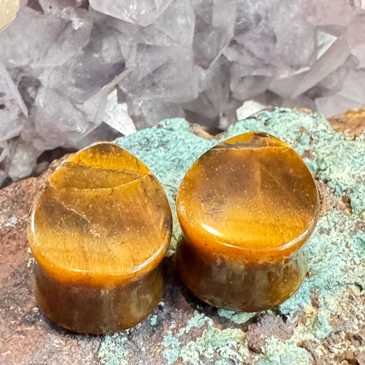 OOAK Brown Tiger’s Eye Teardrop Plugs – 3/4" (19mm)