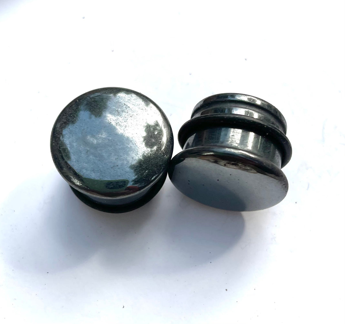 Hematite Single Flared Stone Plugs – Ear Gauges