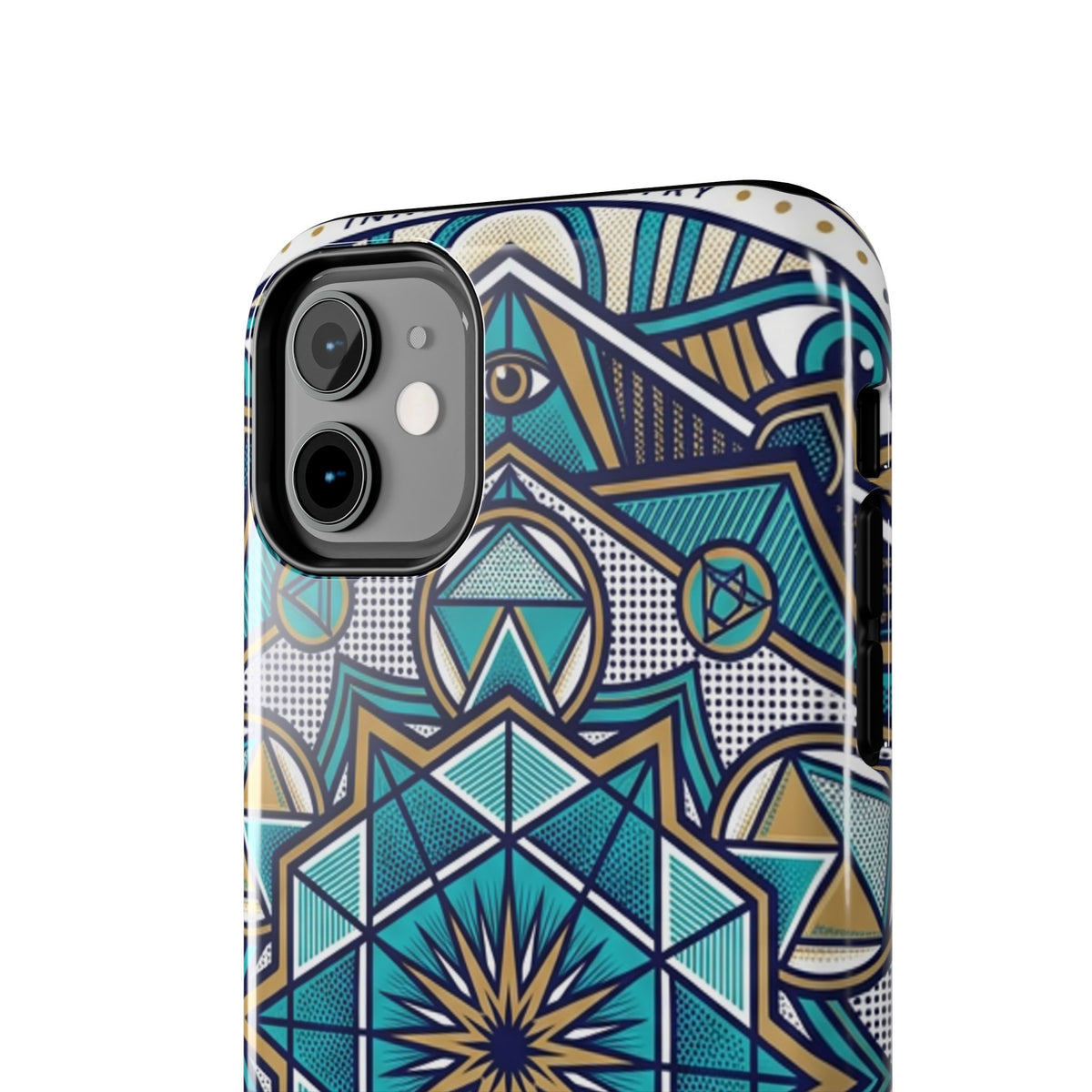 Tough Phone Case — Blue Geometric Mandala Protective Phone Cover