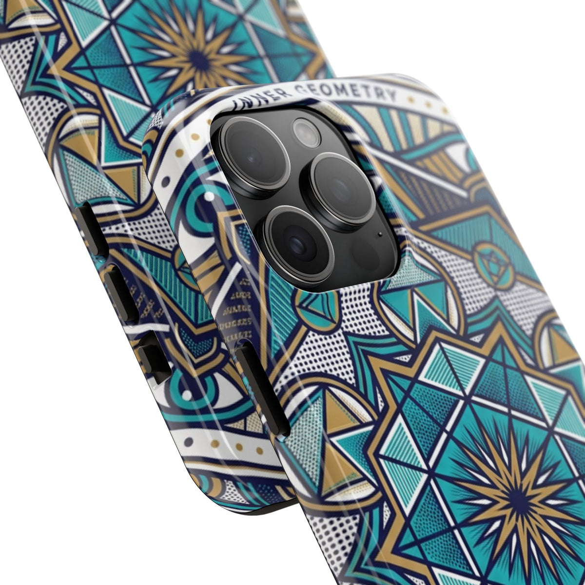 Tough Phone Case — Blue Geometric Mandala Protective Phone Cover
