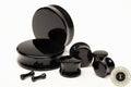 Black Onyx Stone Plugs – Double Flared Ear Gauges
