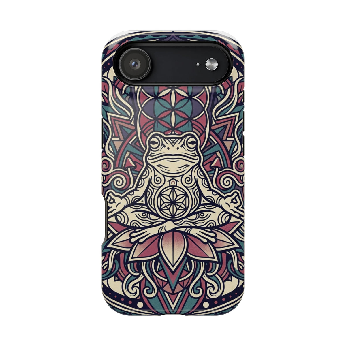 Meditative Frog Mandala Phone Case — Impact‑Resistant Protective Cover