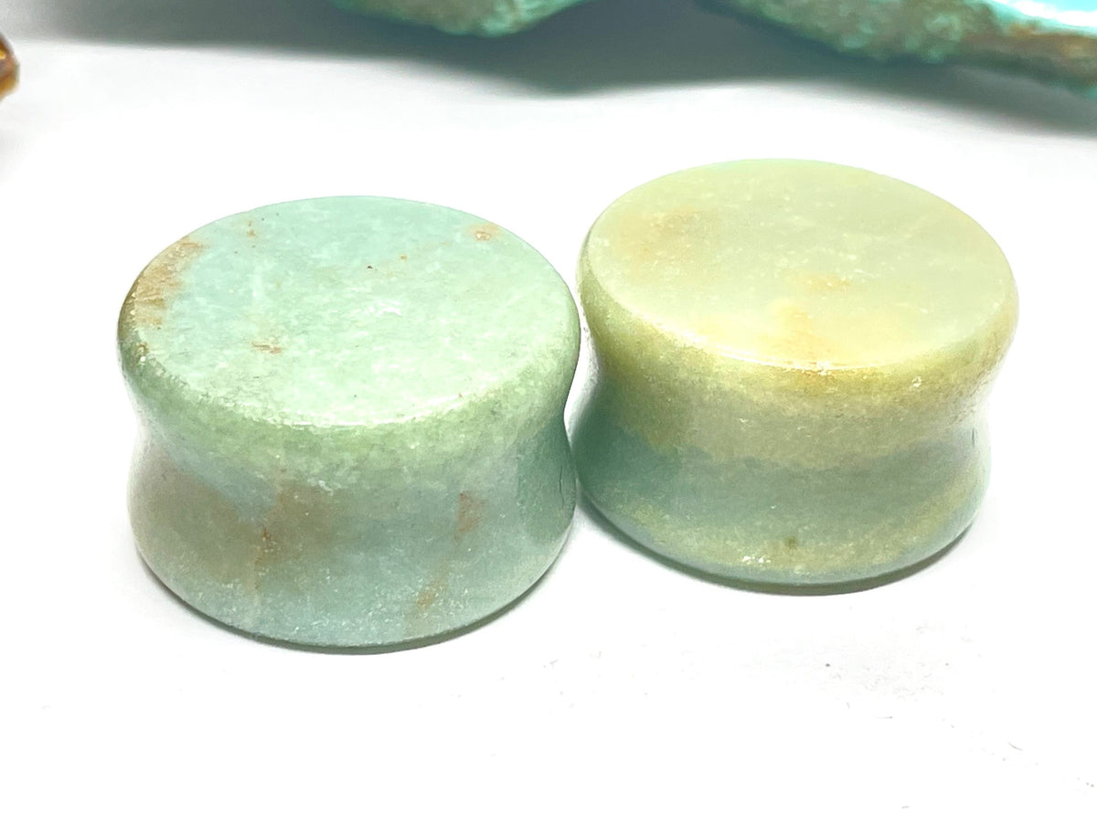 OOAK Multicolor Amazonite Plugs – 7/8" (22mm)
