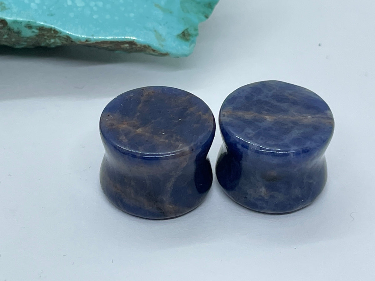 OOAK Sodalite Stone Plugs – 5/8" (16mm)