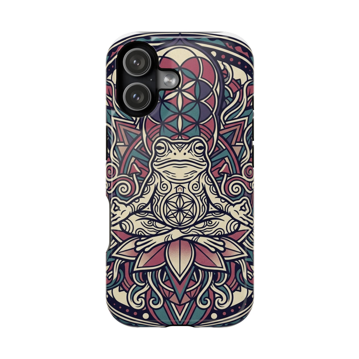 Meditative Frog Mandala Phone Case — Impact‑Resistant Protective Cover