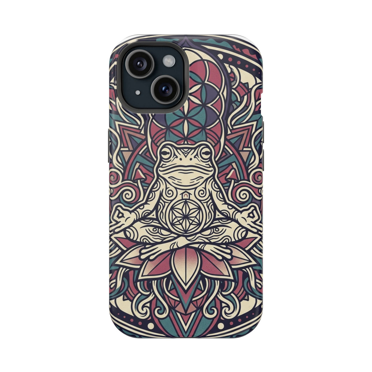 Meditative Frog Mandala Phone Case — Impact‑Resistant Protective Cover
