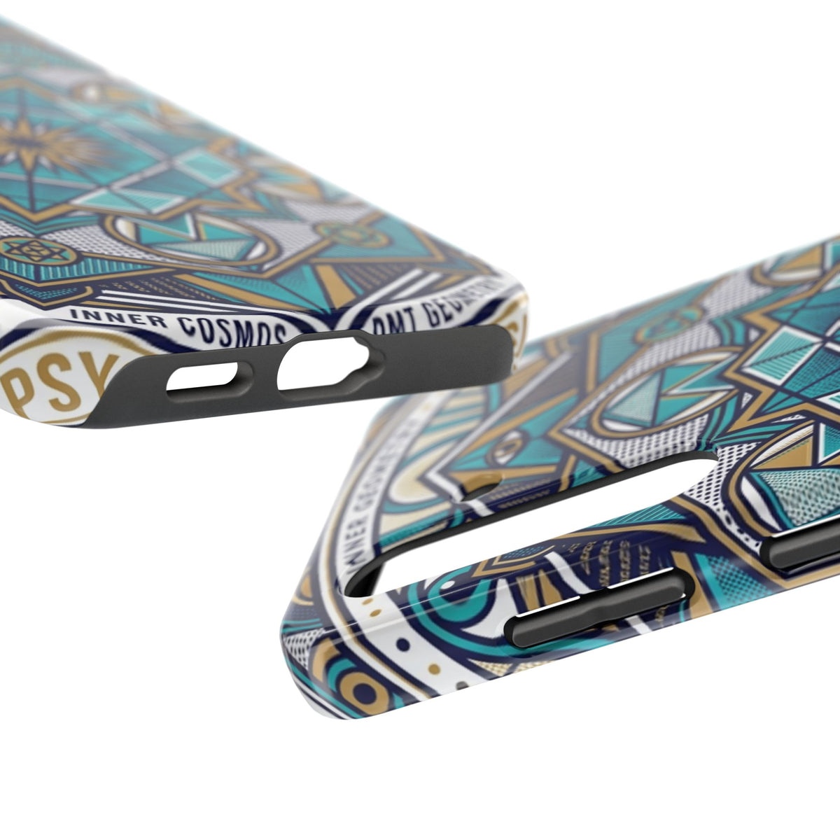 Tough Phone Case — Blue Geometric Mandala Protective Phone Cover
